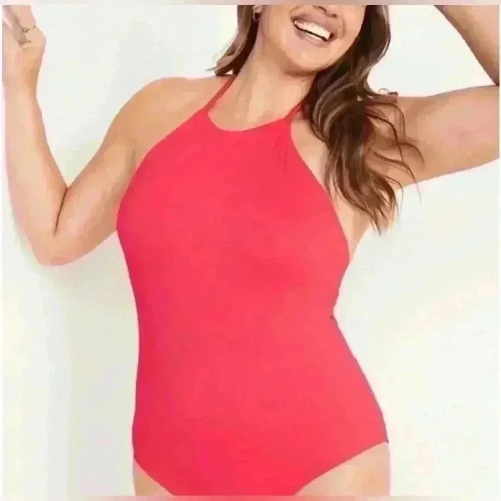 Old Navy High Neck Rubbed Pink One Piece Size XL